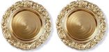 Inge Assiettes de dîner/sous-assiettes - 12x - or avec bordure décorative - 33 cm - rond