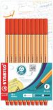 STABILO Premium fineliner point 88 - 10 Stuks - Rood