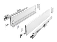 GTV Schuifladenrails AXIS PRO I ladegeleiders volledig uittrekbaar I Wit I Belastbaarheid tot 40 kg I Push to Open Systemen I Vrije Toegang I Breedte: 400 mm I Hoogte: 120 mm