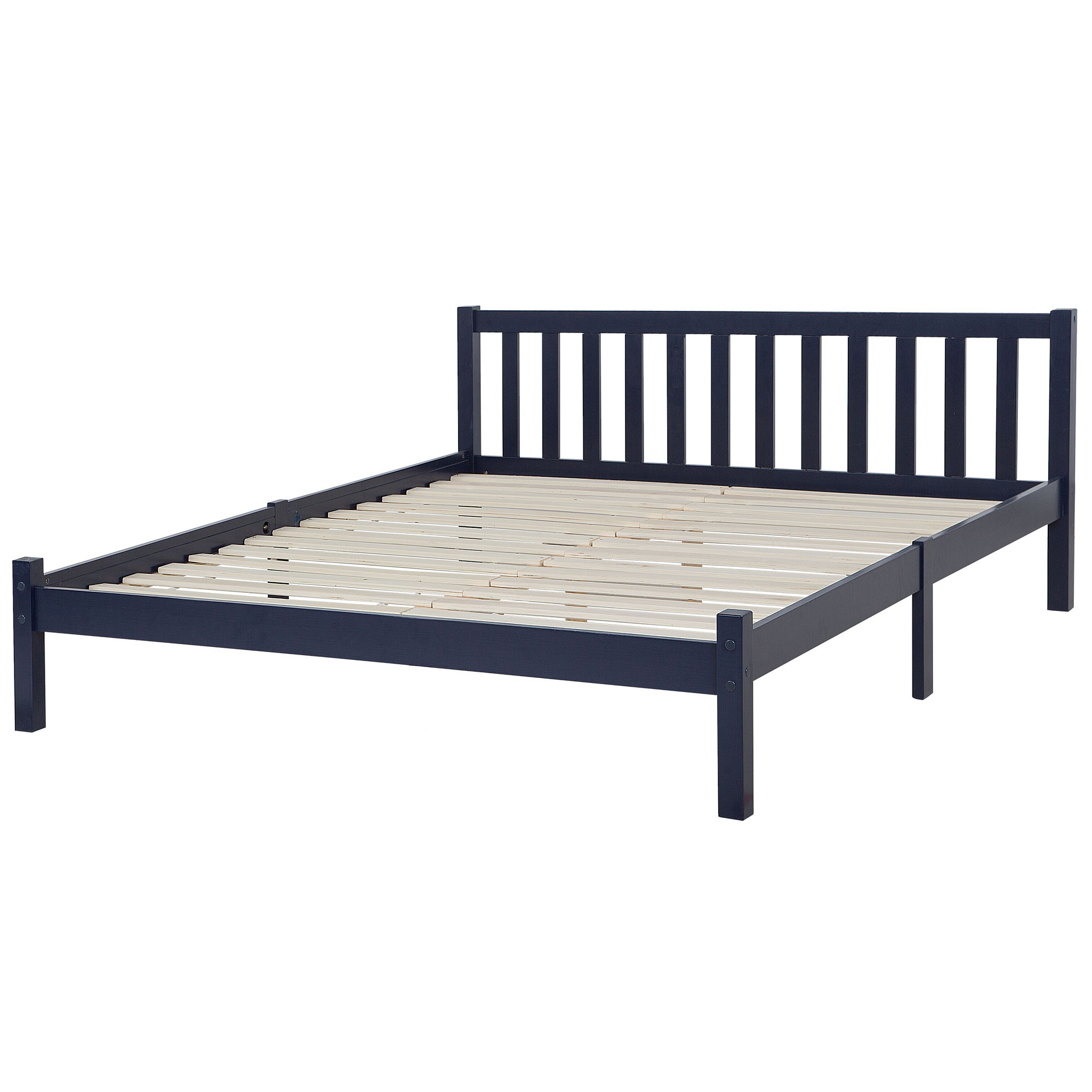 Beliani FLORAC - Double Bed - Blue - 140 x 200 cm - Pine Wood
