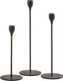 Boltze Kandelaar - Set van 3 - 23, 28 en 33cm - Metaal - Ø 10 cm - Zwart