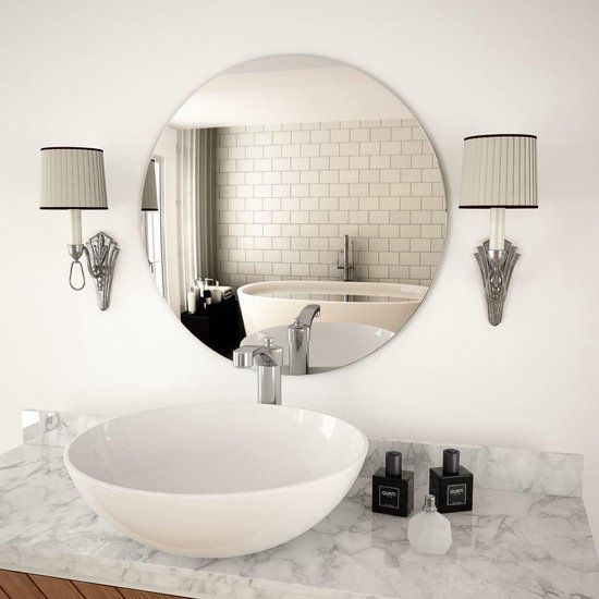 vidaXL Wandspiegel Rond - 60 cm - Zilver