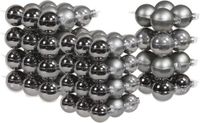 Othmar Decorations Bv 88x stuks boules de Noël en verre titane gris 4, 6 et 8 cm mat/brillant