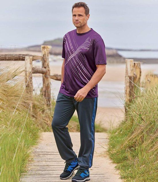 ATLAS FOR MEN Set van 3 T-shirts Sportsmen Heren M Blauw, Paars, Wit