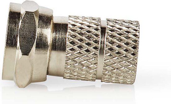 Nedis F-Connector - Recht - Male - Vernikkeld - 75 Ohm - Twist-On - 5 Stuks