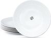 Equivera Assiettes à spaghettis - Blanc - Céramique - 6 personnes