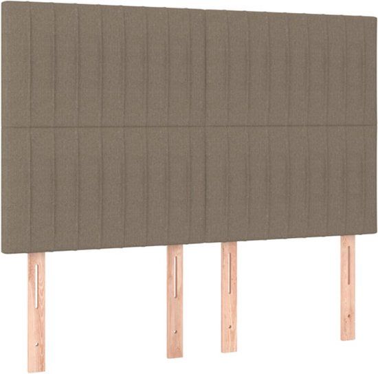 vidaXL Hoofdbord - Taupe - Stof - 144x5x118/128 cm