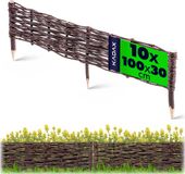 KADAX Clôture en saule 100 x 30 cm (10 pièces)