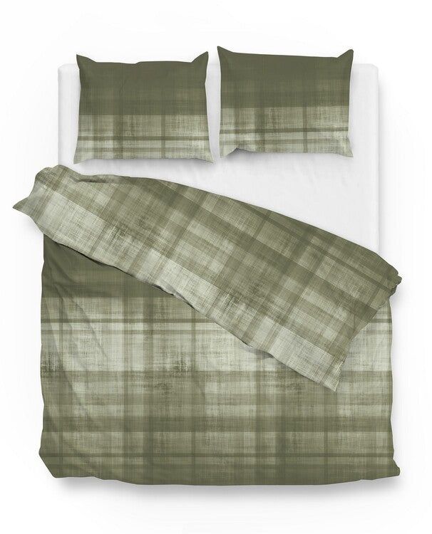 Zo Home Dekbedovertrek Flanel Marley - Kalamata Groen - 260x200/220