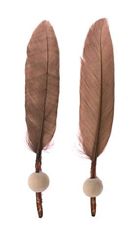 Glorex GmbH GLOREX 6 3822 224 veer met houten parel 6 st. bruin 13-14 cm, bruin