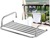 Étendage pliable - Ligne de lavage pour le séchage de vêtements - Étendage peu encombrant - Longueur réglable - Pliable - Argent