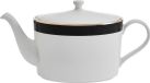 Mikasa Luxe Deco Chinese Theepot, 1.1L, 4-kops, met filter, Art Deco print, goudkleurige details, vaatwasserbestendig