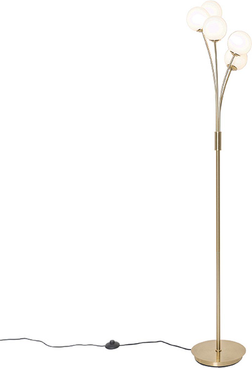QAZQA Athens - Vloerlamp - 5 lichts - Goud - H 160 cm