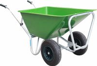Huismerk BT-Tools Kruiwagen Basic stal Groen 160 liter met 2 luchtbanden