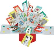 POP-UP 3D Pop-up wenskaart met envelop – Happy Birthday - Dogs