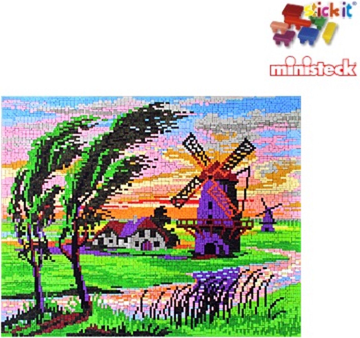 Stick-it Windmolen - ca. 9.870 steentjes - compatible met Ministeck - kunststof - EAN: 4031269412071