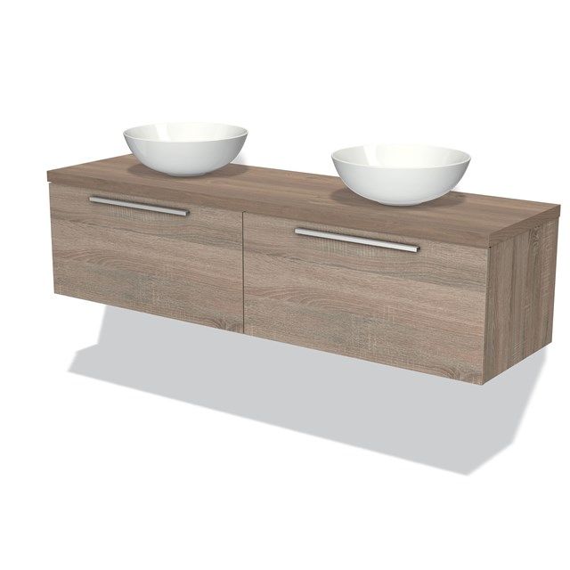 Maxaro Badkamermeubel Modulo Plato Eiken 160cm - Middenbruin Eiken