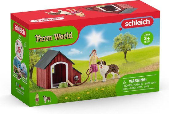 Schleich FARM WORLD Hondenhok - Speelfigurenset - 5 Onderdelen - 3+ jaar