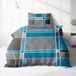 Markenlos Bol Flanellen beddengoed 135 x 200 cm, 2-delige beddengoedset in ruitdesign, beddengoed 135 x 200 cm en kussen 80 x 80 cm, knuffelig beddengoed