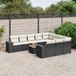 Prolenta Maison Exclusive - Tuinset voor de tuin, 11-delig, met kussens, zwart, van polyrotan