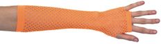 Atosa Carnaval handschoenen - filetstof - oranje - vingerloos - dames - elastiek