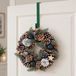 Couronne de Noël D33 cm vert avec cintre de porte