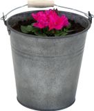 Mega Collections Emmer/plantenpot/bloempot Eddy - zink - vintage antraciet - D16 X H14 cm