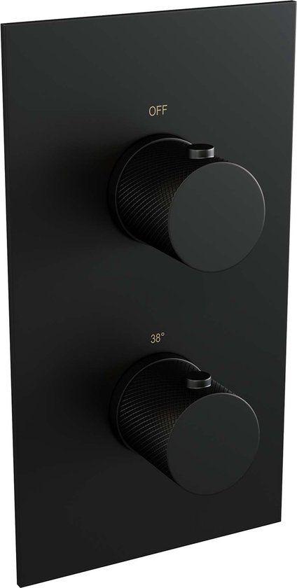 BRAUER Black Carving Thermostatische Inbouw Regendouche Set - Mat Zwart