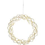 EGLO LED Lichtslinger | kerstverlichting voor raam van draad en kunststof in messing, verlichte kerstkrans, raamdecoratie woonkamer, warmwit, Ø 30 cm