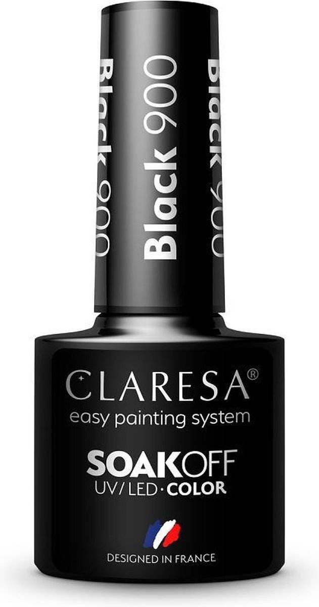 Claresa Soak Off UV/LED Color Hybride Vernis 900 Zwart 5g