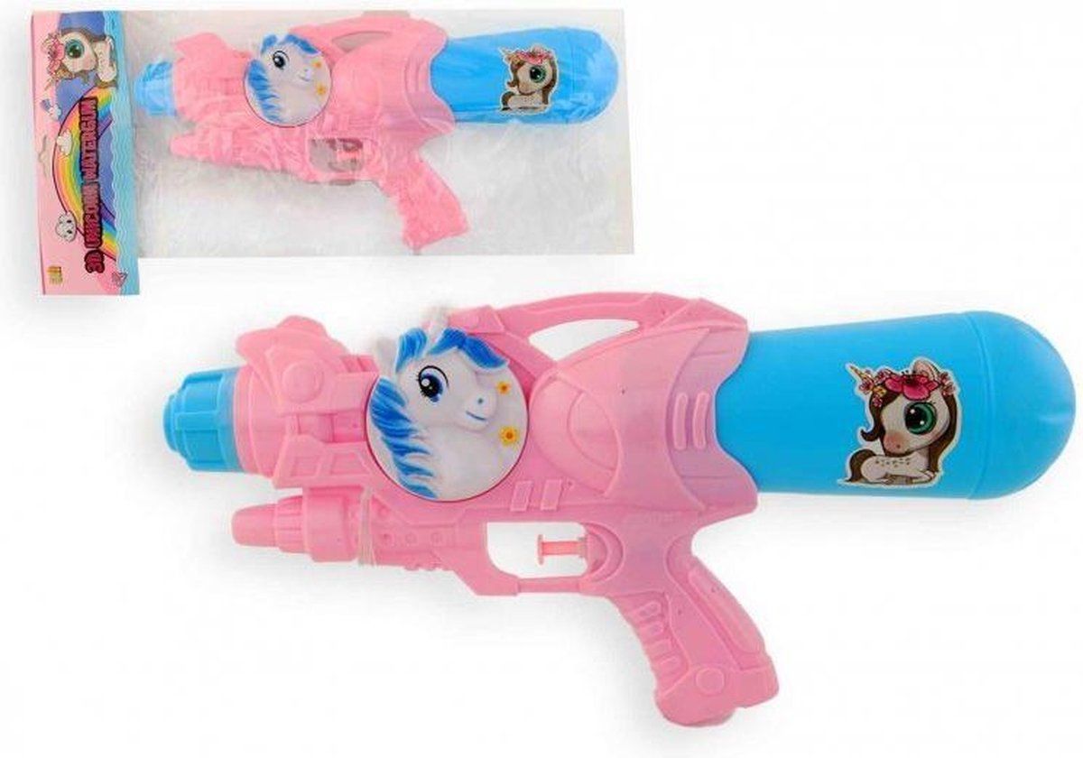 Jinscom Waterpistool Unicorn 33 cm roze blauw