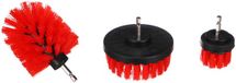 SIXTOL CAR Detailing Boorborstel 3 MEDIUM | Set middelharde reinigingsborstels voor boormachines | 3-delig | Velgen | Onderkant | Motorreiniging | Huishouden | Universele borstels | Rood