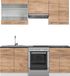 Vicco Fame-Line Unité de cuisine complète – 200 cm sans plan de travail Chêne doré/blanc