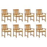 VidaXL Fauteuils de jardin 2 pièces avec coussins bois d'acacia massif