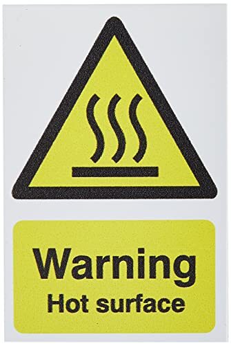 SECO Seco waarschuwing Hot Surface Sign, 50mm x 75mm (Pak van 5) - 1mm Semi Rigid Plastic