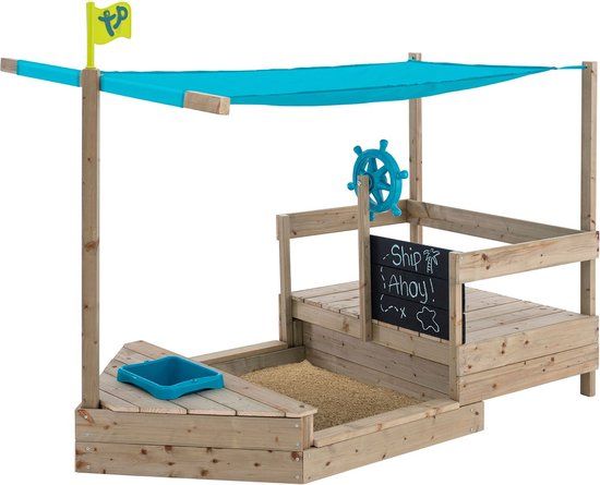 TP Toys Ahoy Houten Speelboot - Blauw - Met Zandbak - 2+ jaar
