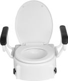 VEVOR Toiletbrilverhoger met Gewatteerde Armleuningen en Een Draagvermogen van 136 Kg, In Hoogte Verstelbaar (3 Standen), Geschikt voor Ouderen, Senioren en Mensen met Een Beperking