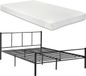 And OutdoorMatch Cadre de lit en métal Kira - incl. Matelas - Noir - 140x200 cm