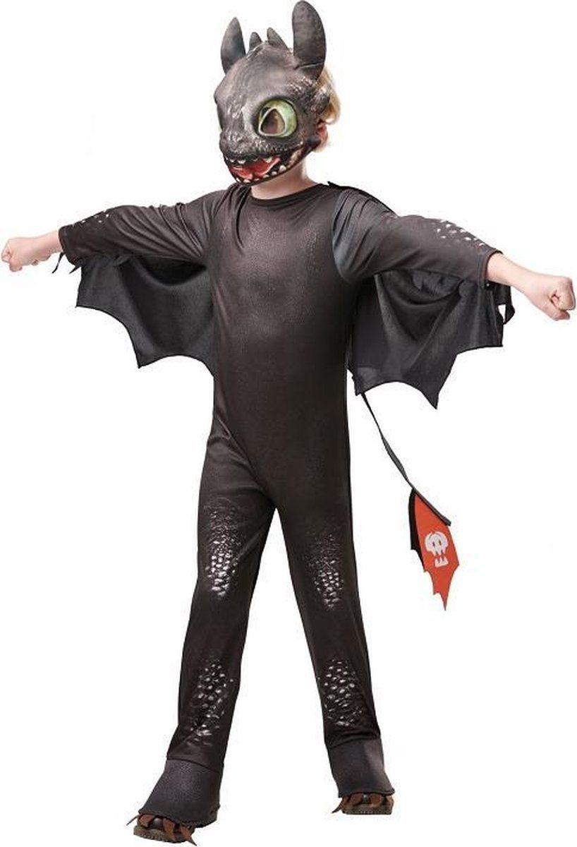 Rubie's Zwarte Toothless Verkleedkostuum Jongens Maat 104