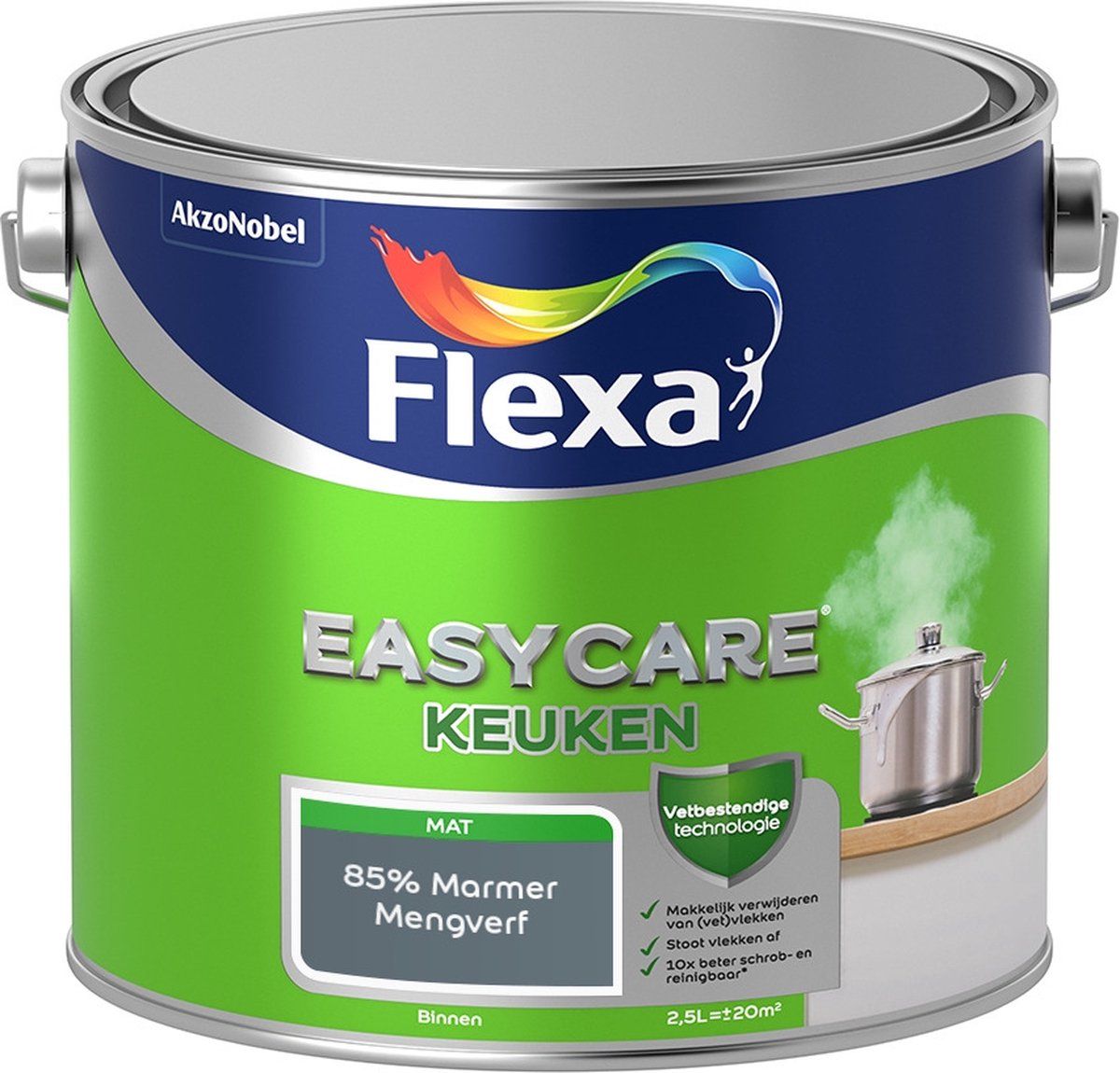 FLEXA Easycare Muurverf - Keuken - Mat - Mengkleur - 2,5 liter