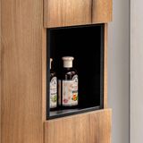 en.casa Kolomkast Newport 140x30x25 cm eikenkleurig en zwart