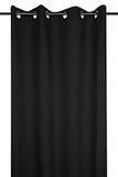 Lovely Casa R64689013 Nelson gordijn met oogjes, polyester, 240 x 135 cm, zwart