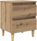 vidaXL Bedkast Artisan Eiken 40 x 35 x 50 cm Bewerkt hout