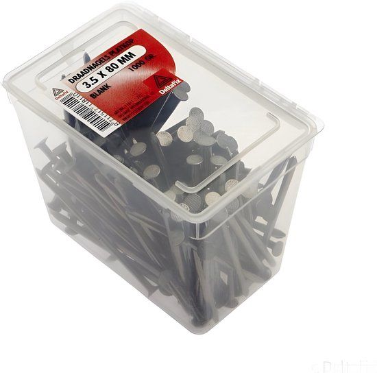Deltafix DRAADNAGELS PLATKOP BLANK 3.5X80 1000GR