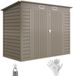 Outsunny Abri de jardin - Acier galvanisé - 249L x 121l x 183H cm - Gris clair