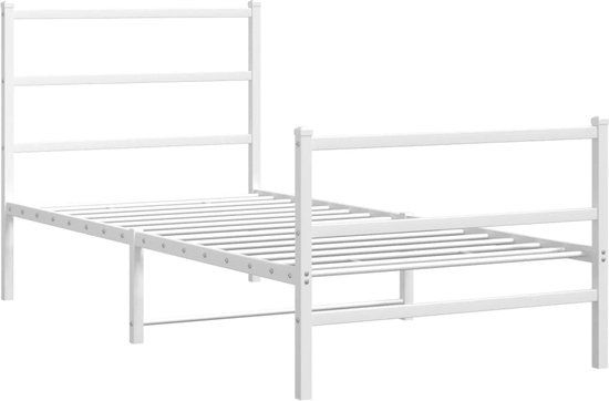 vidaXL Bedframe Metaal Wit 90x190 cm