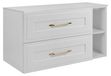 3xE living Meuble vasque suspendu 80 cm, blanc, 2 tiroirs, modèle Classic