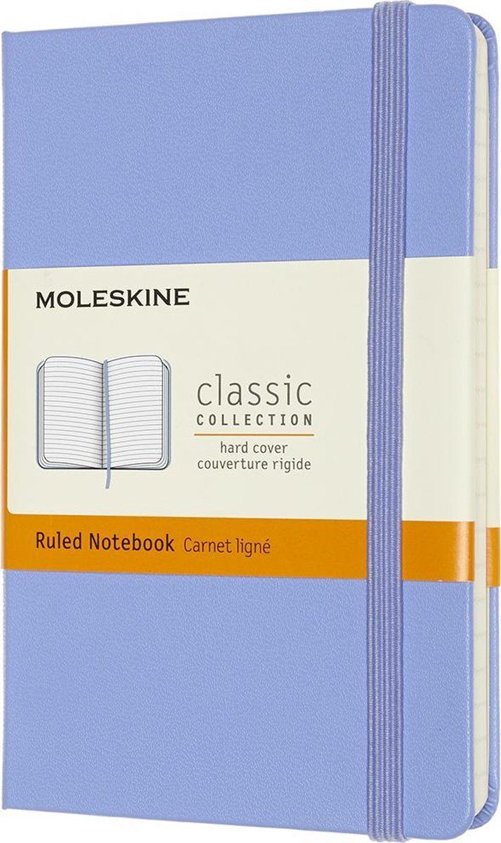 Moleskine Notitieboek Pocket (9x14 cm) Gelinieerd Harde Kaft Hydrangea Blauw
