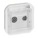 Legrand TV/R-SAT-stopcontact met geaard contact, Plexo, waterdicht IP55, monteerbaar met behuizing of frame, wit, 069654LE