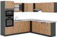 Vicco Hoekkeuken R-Line, Artisanaal eiken/Antraciet, 247 x 237 cm, WB Marmer